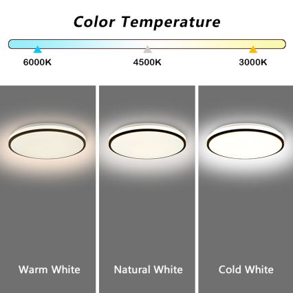 Brilagi - Luminaria de techo LED regulable inteligente 24W/230V Ø 38 cm 3000-6000K Wi-Fi Tuya Beacon + mando a distancia
