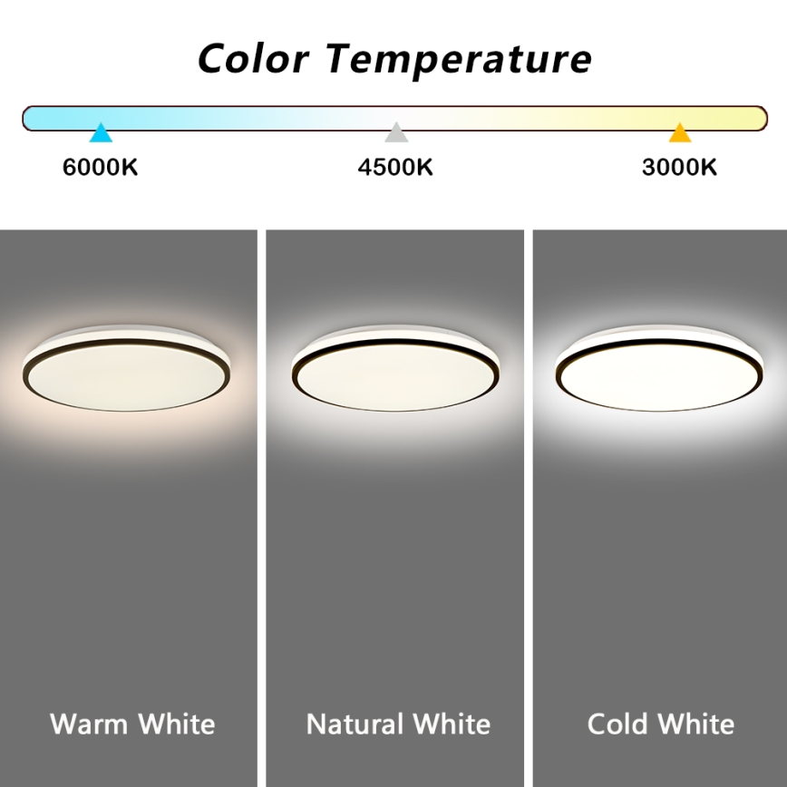 BRILAGI - Plafón de techo LED regulable SMART 36W/230V Ø 48 cm 3000–6000K Wi‑Fi Tuya Beacon + mando a distancia