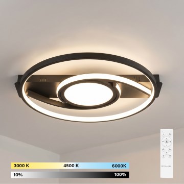 Brilagi - Lámpara de techo LED regulable TWIRL LED/38W/230V 3000-6000K negra + mando a distancia