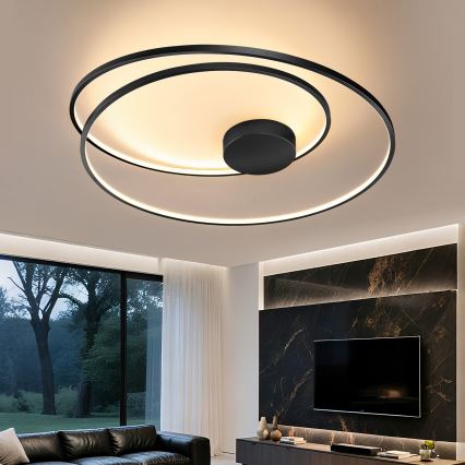Brilagi - Luminaria de techo LED regulable TWISTER LED/105W/230V 3000-6000K Ø 100 cm negra + mando a distancia
