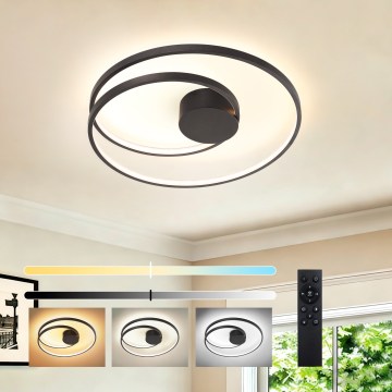 Brilagi - Lámpara de techo LED regulable TWISTER LED/48W/230V 3000-6000K diámetro 50 cm negra + mando a distancia