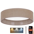 Brilagi - Lámpara de techo LED regulable VELVET SMART LED/36W/230V Ø 55 cm 2700-6500K Wi-Fi Tuya marrón + mando a distancia