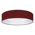 Brilagi - Lámpara de techo LED regulable VELVET SMARTIX LED/24W/230V 3000-6000K Ø 45 cm color burdeos Wi-Fi Tuya Beacon + mando a distancia