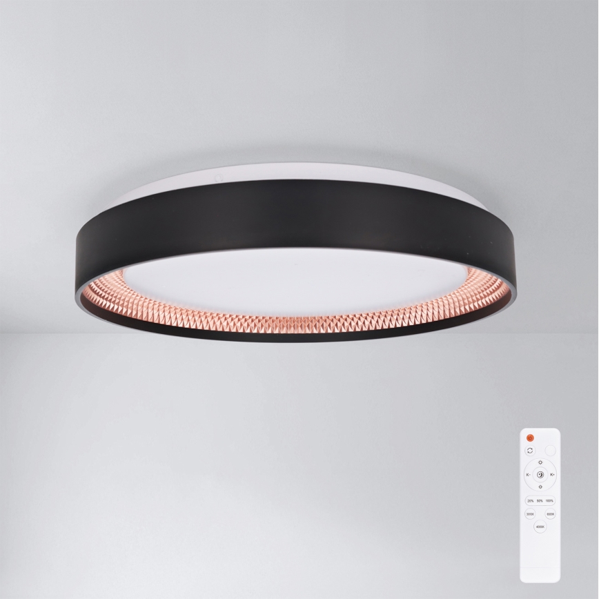 Brilagi - Luminaria de techo LED regulable WALDO LED/48W/230V 3000–6500 K Ø 40 cm negro/dorado + mando a distancia