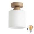 BRILAGI - Lámpara de techo LED RETRO GLASS 1xE27/60W/230V Ø 10 cm beige/blanco