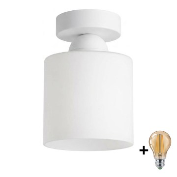 BRILAGI - Lámpara de techo LED RETRO GLASS 1xE27/60W/230V Ø 10 cm blanco
