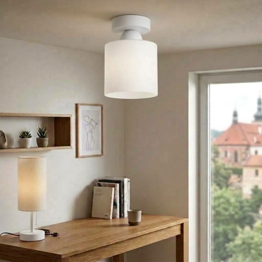 BRILAGI - Lámpara de techo LED RETRO GLASS 1xE27/60W/230V Ø 10 cm blanco