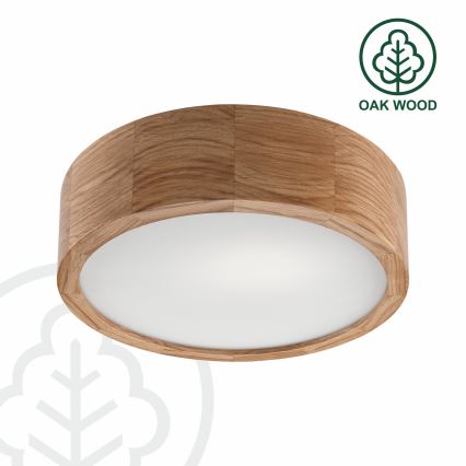 Brilagi - Luminaria de techo LED RGBW regulable CARVALHO 1xE27/9W/230V 2700–6500K Wi-Fi roble, Ø 27,5 cm