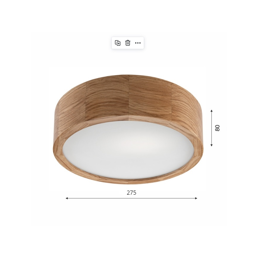 Brilagi - Luminaria de techo LED RGBW regulable CARVALHO 1xE27/9W/230V 2700–6500K Wi-Fi roble, Ø 27,5 cm
