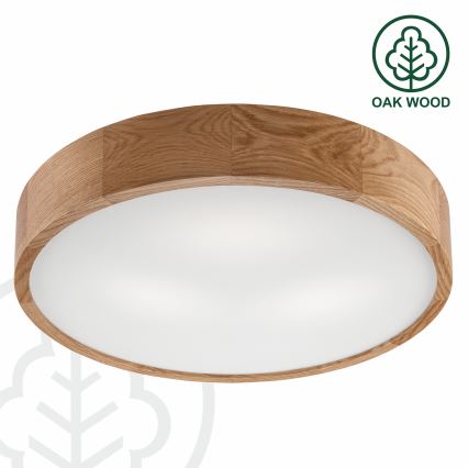 Brilagi - Lámpara de techo LED RGBW regulable CARVALHO 3xE27/9W/230V 2700-6500K Wi-Fi roble Ø 47,5 cm