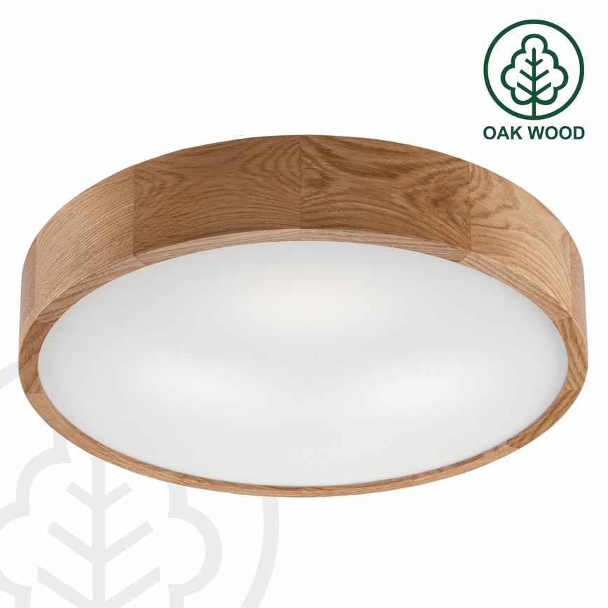 Brilagi - Lámpara de techo LED RGBW regulable CARVALHO 3xE27/9W/230V 2700-6500K Wi-Fi roble Ø 47,5 cm