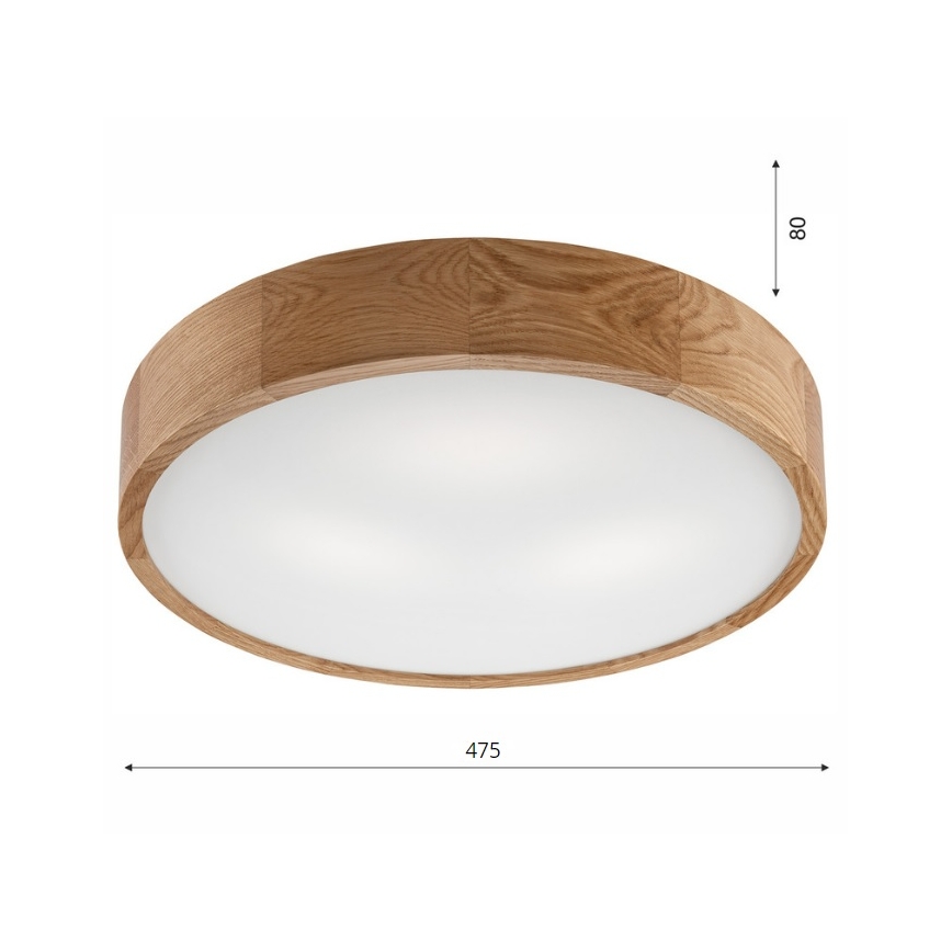 Brilagi - Lámpara de techo LED RGBW regulable CARVALHO 3xE27/9W/230V 2700-6500K Wi-Fi roble Ø 47,5 cm