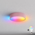 BRILAGI - Lámpara de techo LED RGBW regulable CLARE 1xE27/12W/230V Ø 20 cm rosa