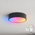 Brilagi - Lámpara de techo LED RGBW regulable CLARE 2xE27/9W/230V 2700-6500K Ø30 cm Wi-Fi negra