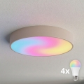 Brilagi - Lámpara de techo LED RGBW regulable CLARE 4xE27/9W/230V 2700–6500 K diámetro 50 cm Wi-Fi beige