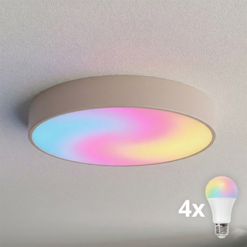 Brilagi - Lámpara de techo LED RGBW regulable CLARE 4xE27/9W/230V 2700–6500 K diámetro 50 cm Wi-Fi beige