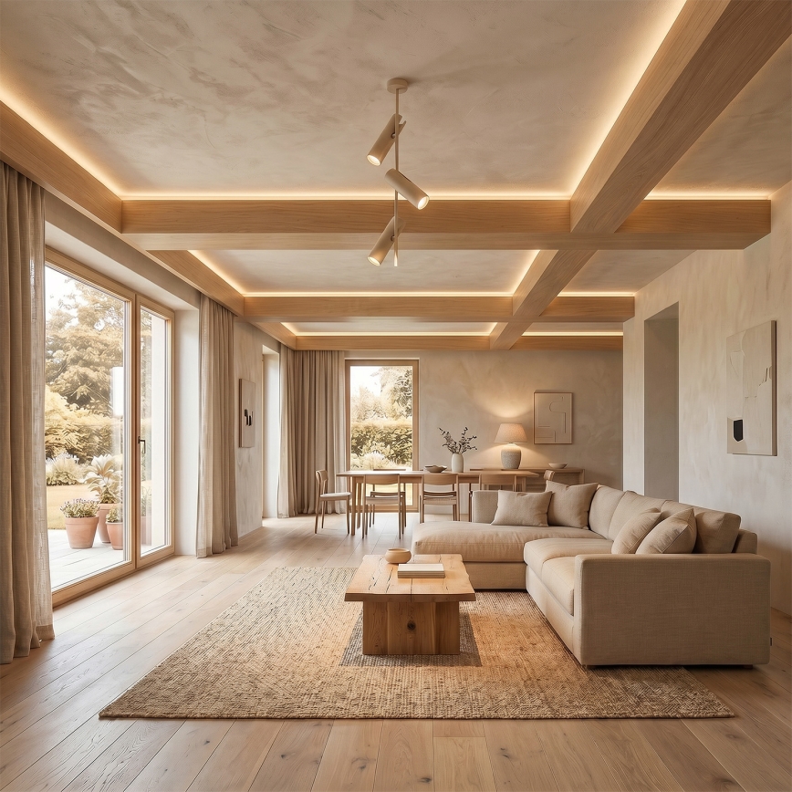 BRILAGI - Lámpara colgante LED RGBW regulable BRANCH con varilla 3xGU10/6,5W/230V 2700-6500K beige