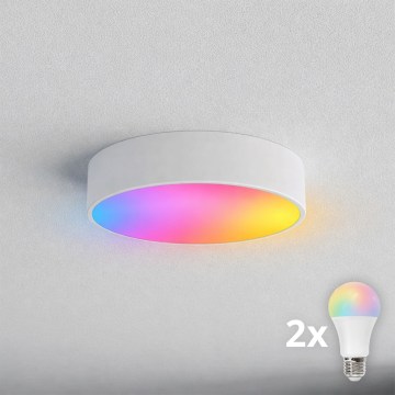Brilagi - Lámpara de techo LED RGBW regulable para baño CLARE 2xE27/9W/230V 2700-6500K Ø 30 cm IP54 Wi-Fi blanca