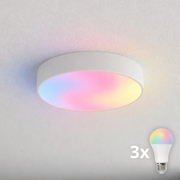 Brilagi - Lámpara de techo LED RGBW regulable para baño CLARE 3xE27/9W/230V 2700-6500K Ø 40 cm IP54 con Wi-Fi blanca