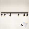 Brilagi - Lámpara de techo LED RGBW regulable SELE 6xGU10/6,5W/230V 2700-6500K negro/dorado