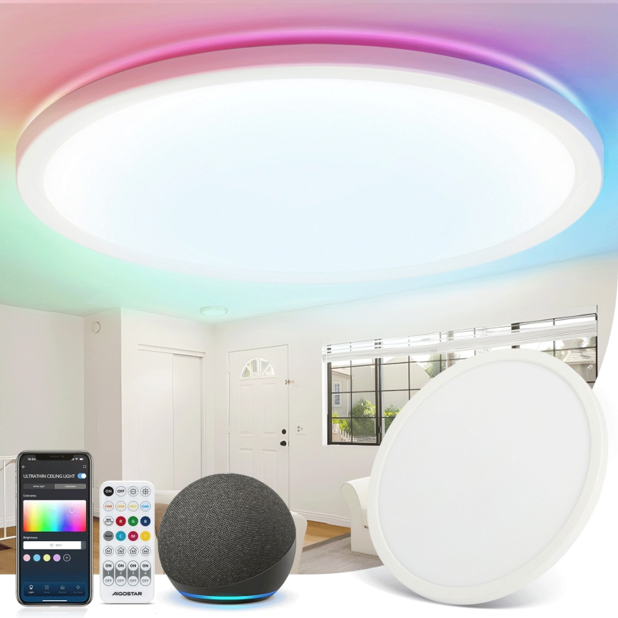 Brilagi - Plafón LED RGBW regulable VIBE LED/24W/230V 3000-6500K Ø 26 cm blanco + mando a distancia