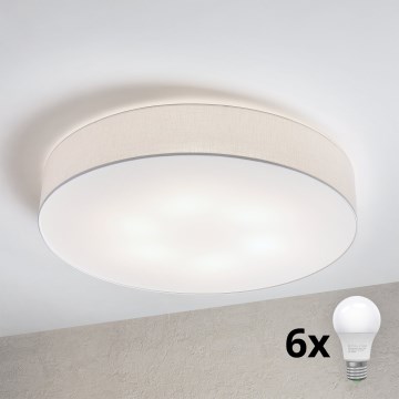 Brilagi - Lámpara de techo LED SIRIJA 6xE27/15W/230V diámetro 80 cm blanca