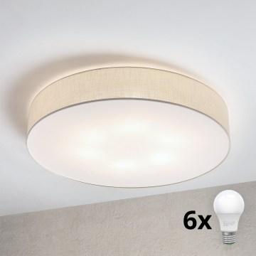 Brilagi - Lámpara de techo LED SIRIJA 6xE27/15W/230V Ø 80 cm crema