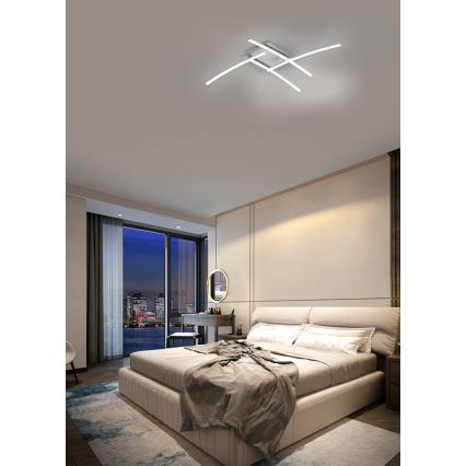 BRILAGI - Lámpara de techo STRIPES LED/32W/230V 69x69 cm plateada