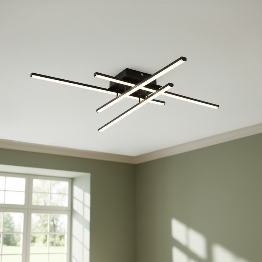 Brilagi - Lámpara de techo STRIPES LED/37W/230V 68x68 cm negra