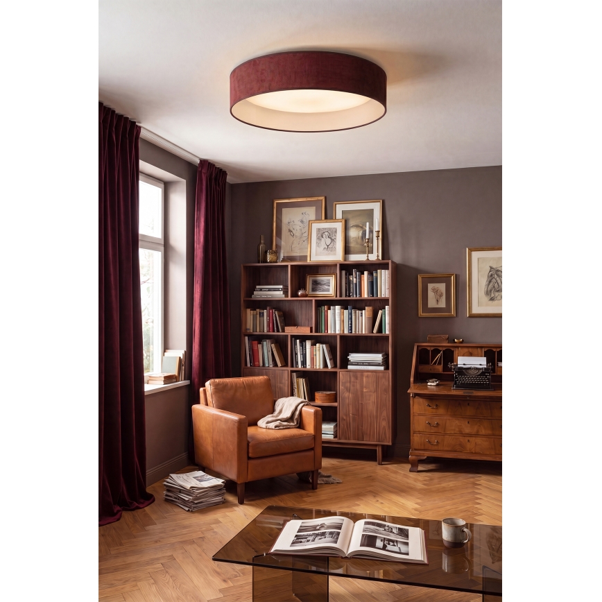 Brilagi - Lámpara de techo LED VELVET SIMPLE LED/24W/230V 3000K Ø 45 cm color burdeos