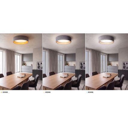 Brilagi - Lámpara de techo LED VELVET VARI LED/24W/230V 3000/4000/6500K Ø 45 cm gris/dorado