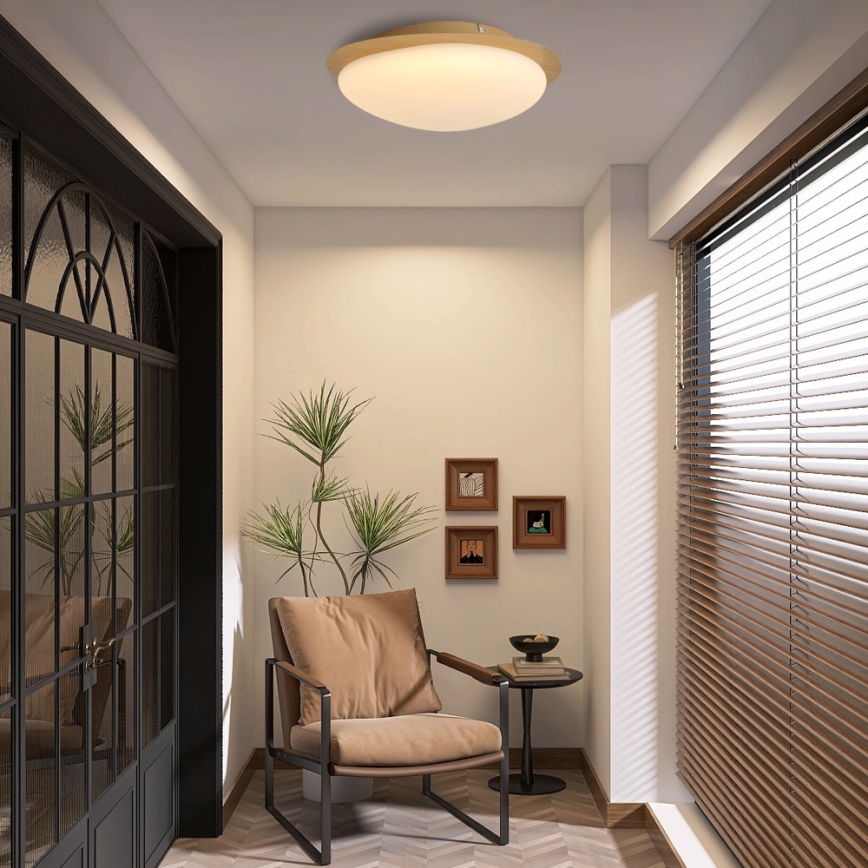 Brilagi - Lámpara de techo LED VISBY WOOD LED/18W/230V Ø 38 cm marrón