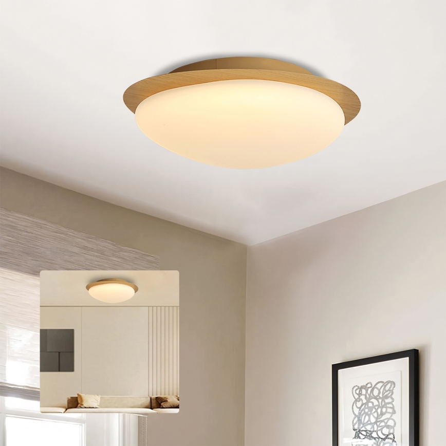Brilagi - Lámpara de techo LED VISBY WOOD LED/18W/230V Ø 38 cm marrón