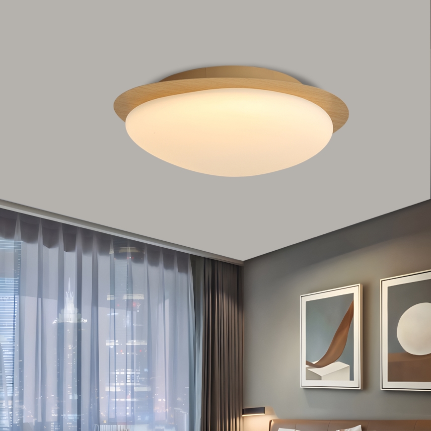 Brilagi - Lámpara de techo LED VISBY WOOD LED/18W/230V Ø 38 cm marrón