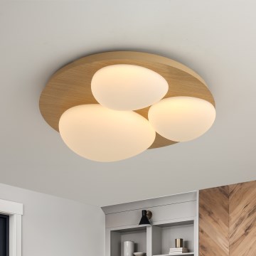 Brilagi - Lámpara de techo LED VISBY WOOD LED/36W/230V Ø 50 cm marrón