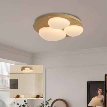 Brilagi - Lámpara de techo LED VISBY WOOD LED/36W/230V Ø 50 cm marrón