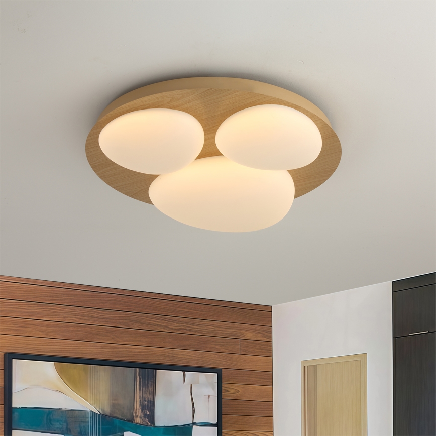 Brilagi - Lámpara de techo LED VISBY WOOD LED/36W/230V Ø 50 cm marrón