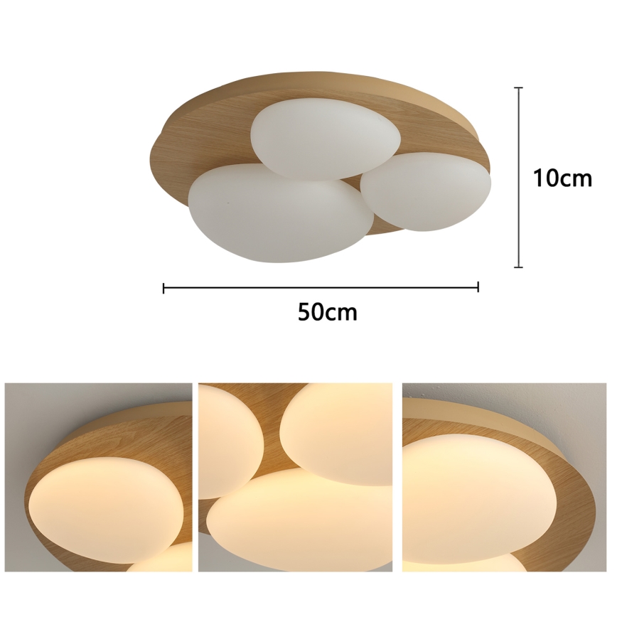 Brilagi - Lámpara de techo LED VISBY WOOD LED/36W/230V Ø 50 cm marrón