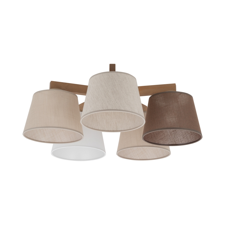 Brilagi - Lámpara de techo montada en superficie LATTE SABIA 5xE27/15W/230V pino/mix