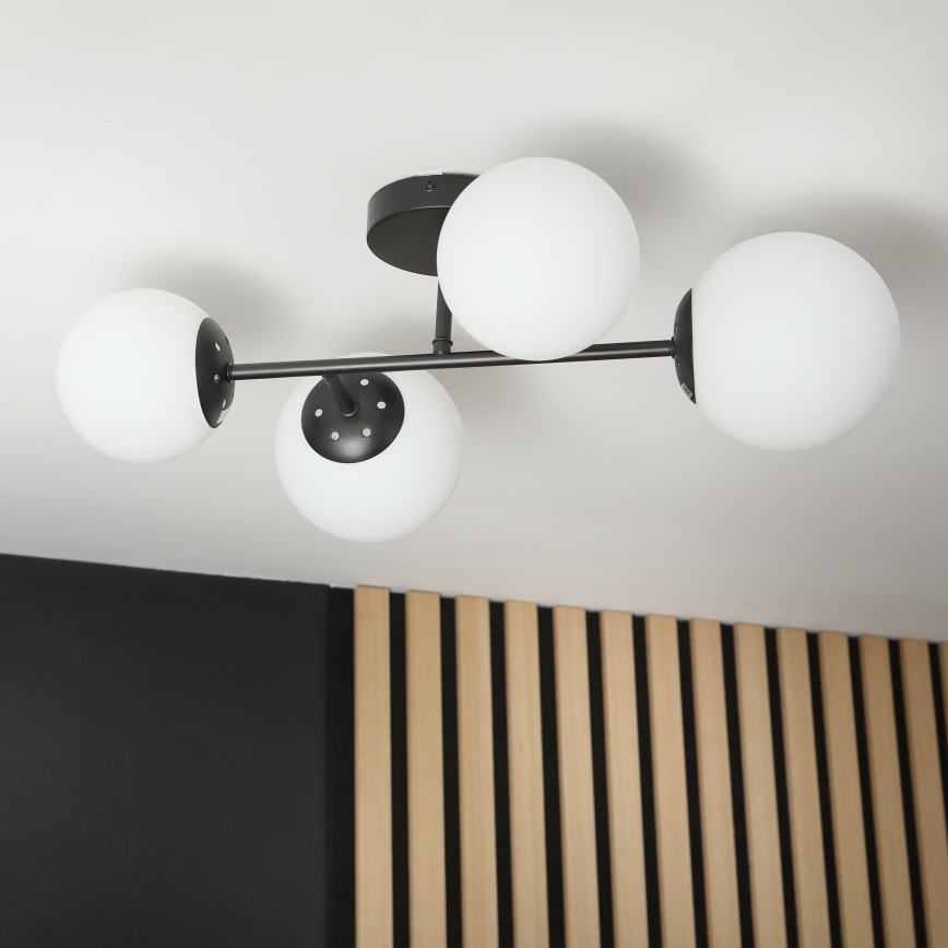Brilagi - Lámpara de techo montada en superficie MALONY 4xE14/20W/230V negra