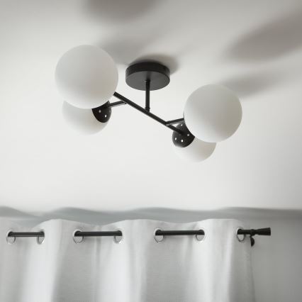 Brilagi - Lámpara de techo montada en superficie MALONY 4xE14/20W/230V negra