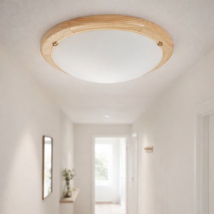 BRILAGI - Lámpara de techo ORBIS 1xE27/60W/230V Ø 30 cm pino