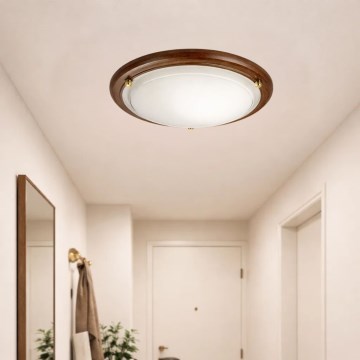 Brilagi - Lámpara de techo ORBIS 2xE27/60W/230V Ø 38 cm acabado pino