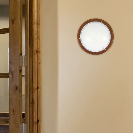 Brilagi - Lámpara de techo ORBIS 2xE27/60W/230V Ø 38 cm acabado pino