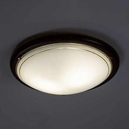 Brilagi - Lámpara de techo ORBIS 2xE27/60W/230V Ø 38 cm acabado pino