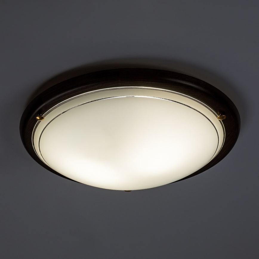 Brilagi - Lámpara de techo ORBIS 2xE27/60W/230V Ø 38 cm acabado pino
