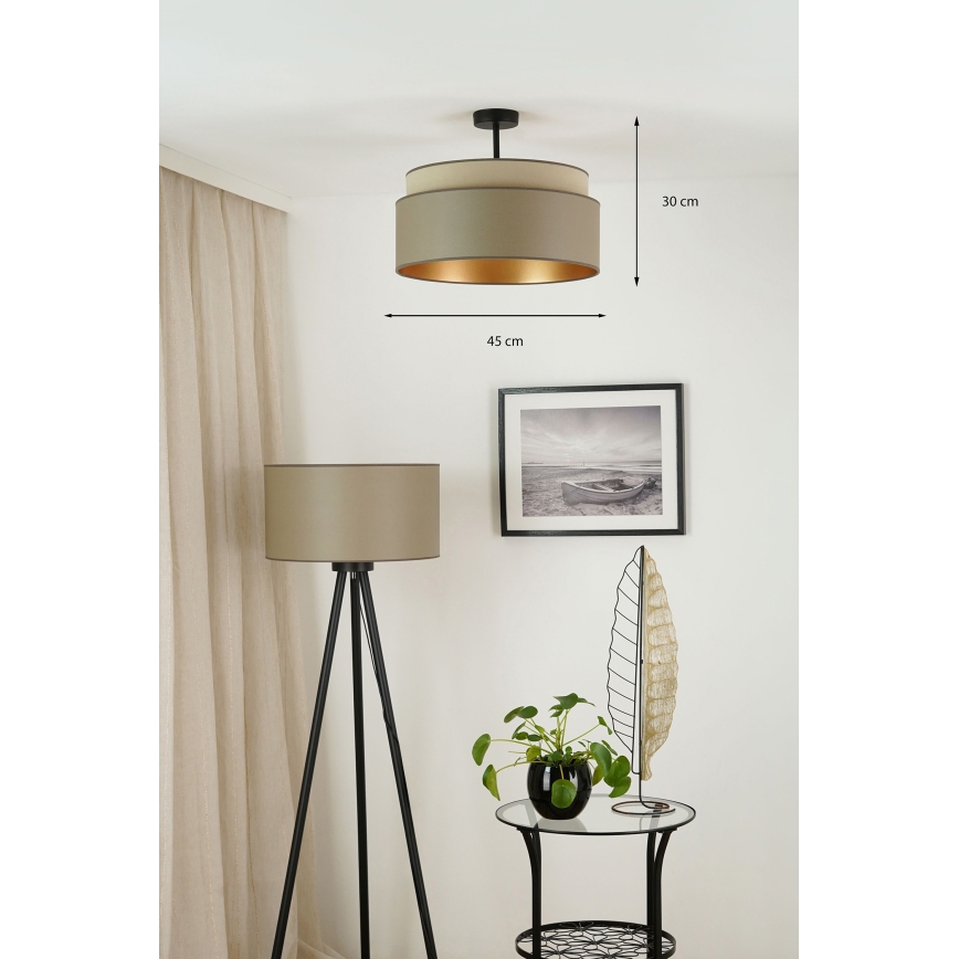 Brilagi - Lámpara de techo empotrada OREGON VEGE 1xE27/15W/230V diámetro 45 cm gris