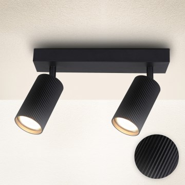 Brilagi - Lámpara de techo orientable SELE MODERN 2xGU10/30W/230V negra