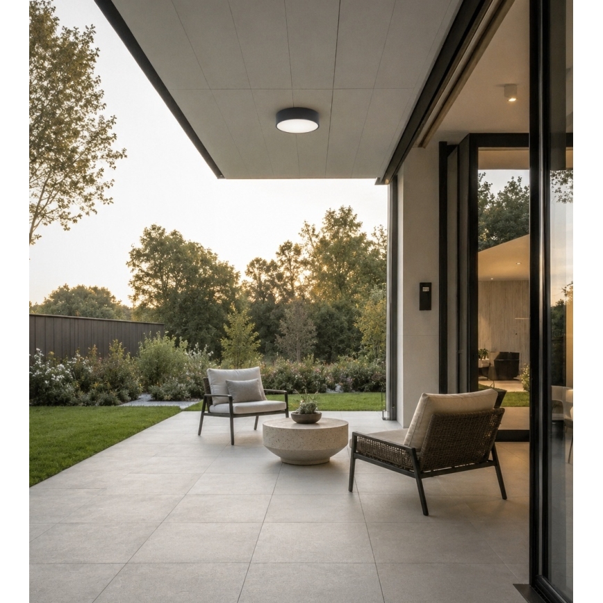 BRILAGI - Lámpara de techo para baño con sensor de movimiento y sensor crepuscular CLARE 3xE27/24W/230V diámetro 40 cm antracita IP54
