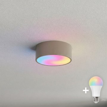 Brilagi - Lámpara de techo para baño LED RGBW regulable CLARE 1xE27/9W/230V 2700-6500K Ø 20 cm IP54 Wi-Fi beige